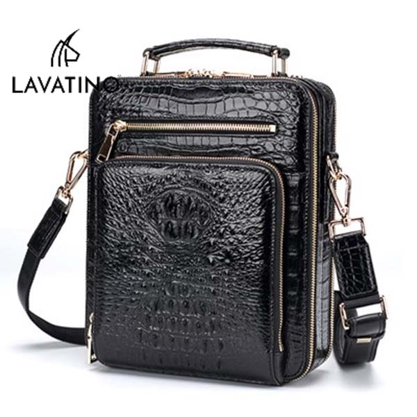 Thiết kế túi xách nam da cá sấu chính hãng Lavatino HMS04 như một chiếc vali thu nhỏ sang trọng và cao cấp