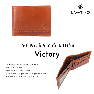 Ví ngắn có khóa Victory da Pullup hiện đại